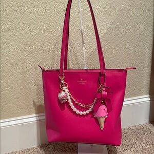 Kate Spade Fuchsia Tote with Charms